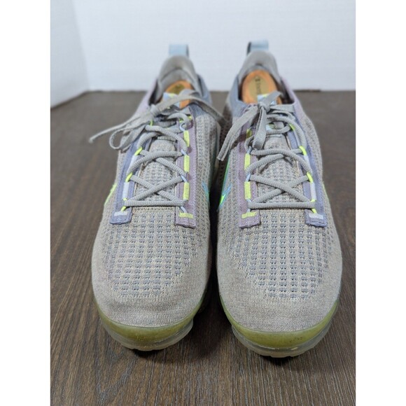 Nike Air Vapormax DH4084-003 Running Sneaker Shoes Mens 9 Gray Neon Green Knit - Picture 6 of 16